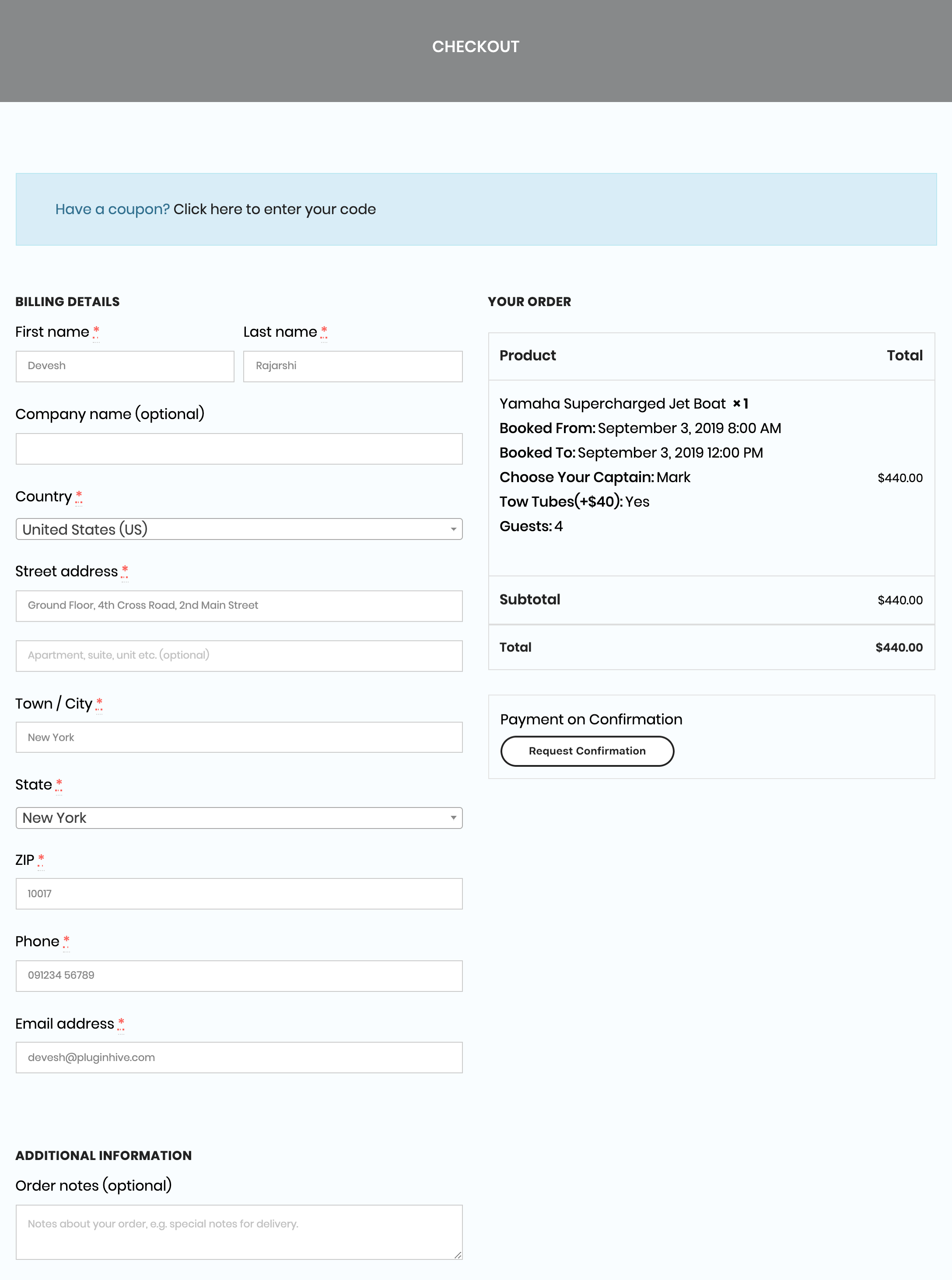 หน้าชำระเงิน woocommerce