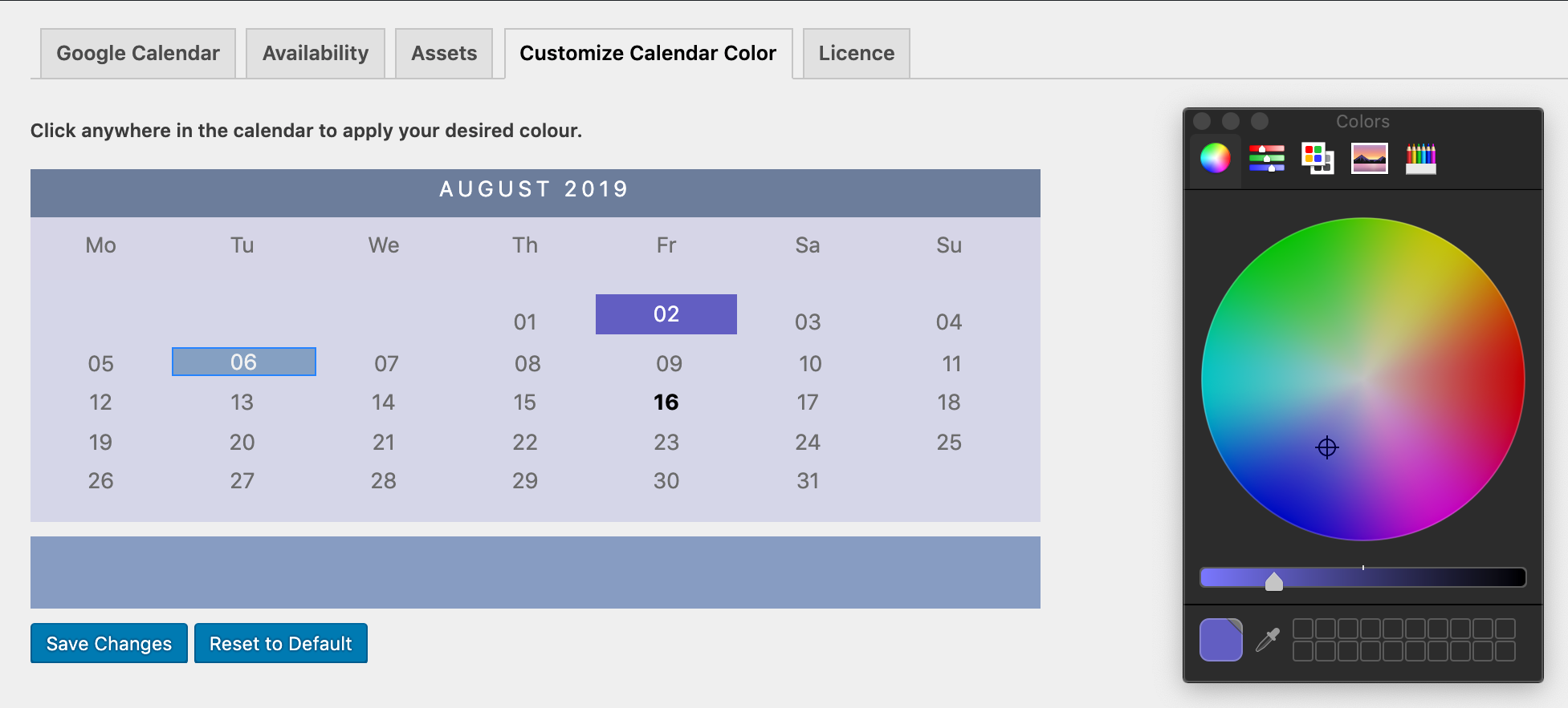 pilih desain kalender pemesanan