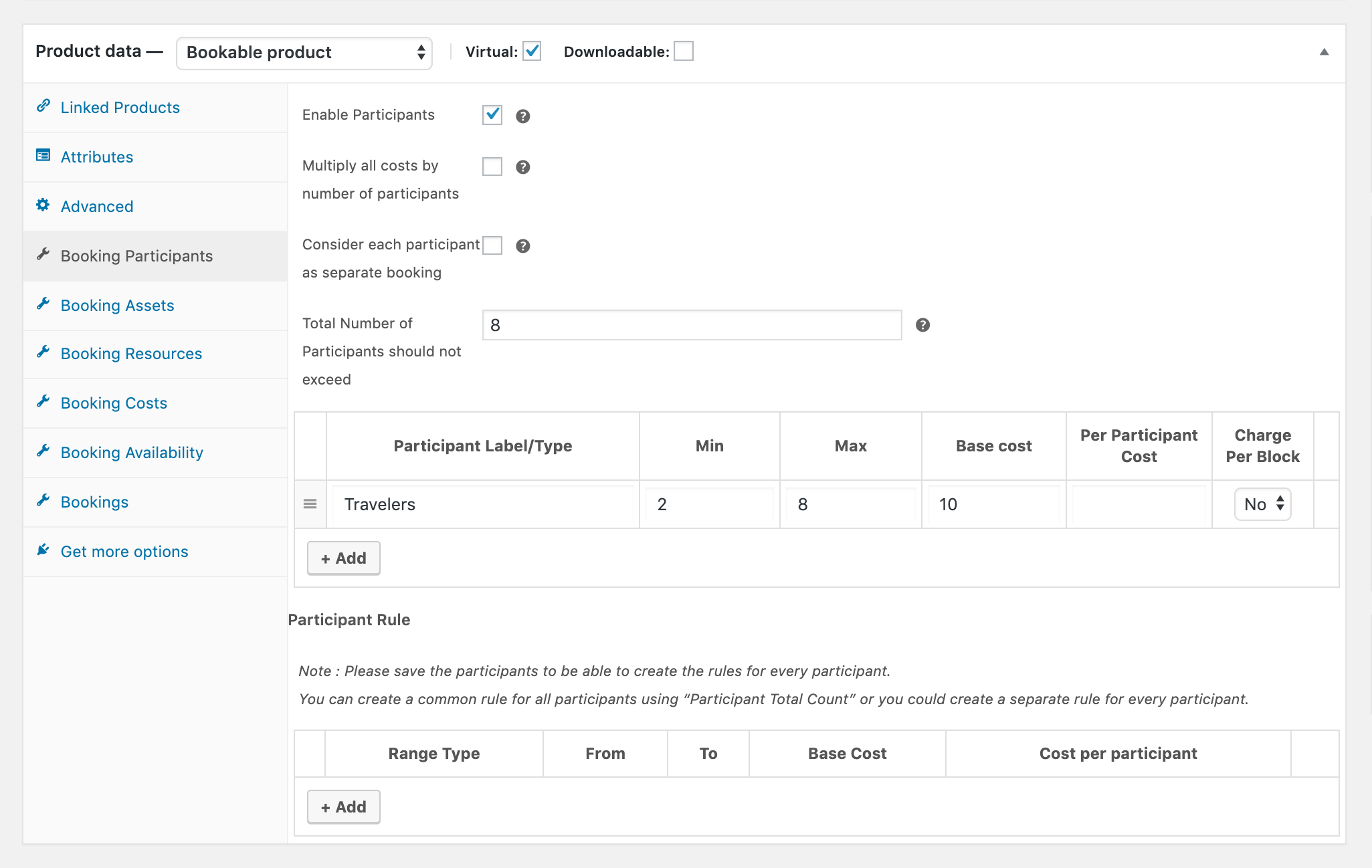 configurando participantes de reserva