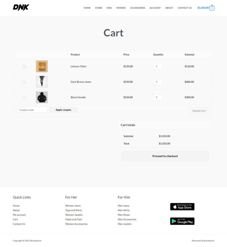 Brandstore-cart-page