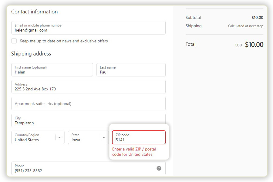 invalid-zipcode-at-shopify-checkout