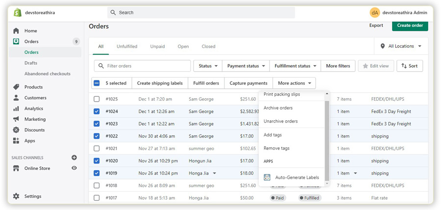 Pembuatan label FedEx