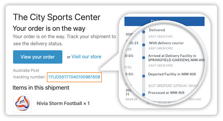 Shopify-オーストラリア-post-tracking-email