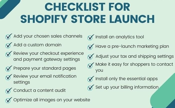 liste de contrôle shopify-business