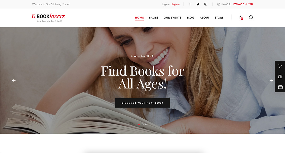 Tema de librería de WordPress para amantes de los libros