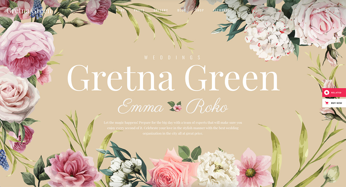 Gretna Green WordPress 婚禮主題