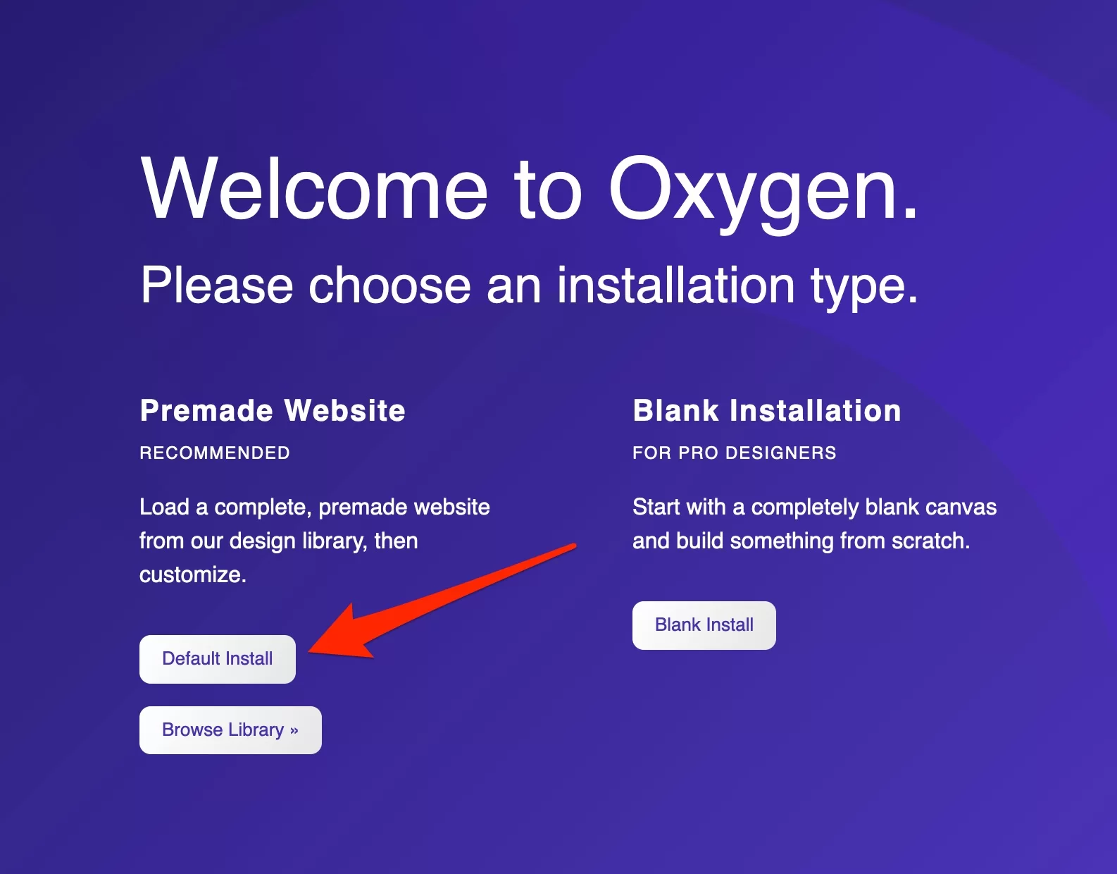 Процесс установки Oxygen Builder на WordPress.