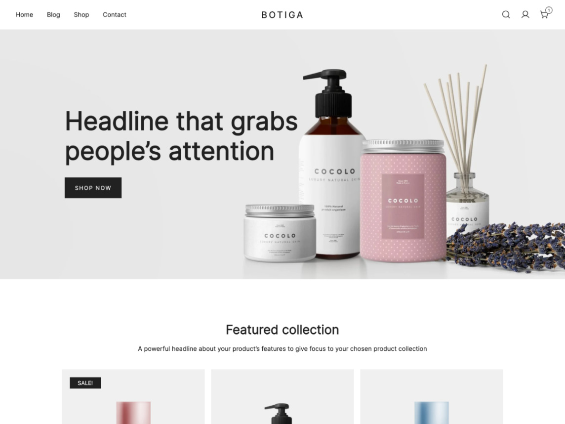 Botiga Hautpflege WordPress-Theme