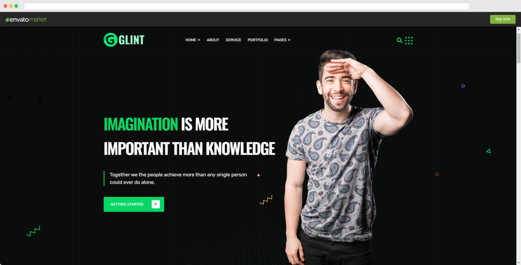 Glint — тема WordPress для личного портфолио