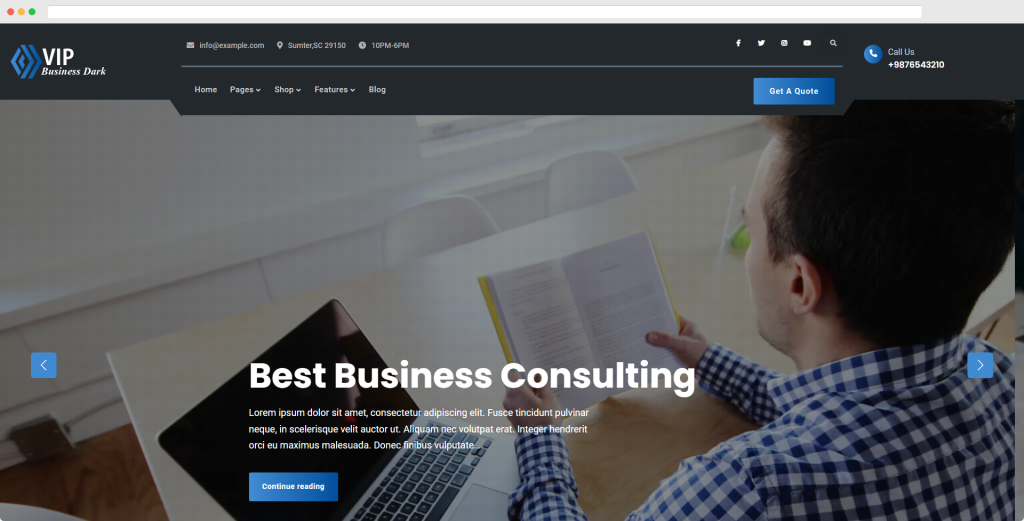 VIP Business Dark WordPress Teması