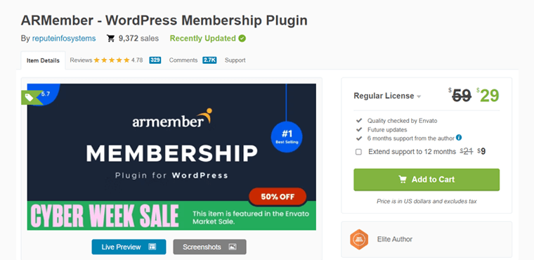 Plugin d'adhésion ARMember pour les sites Web