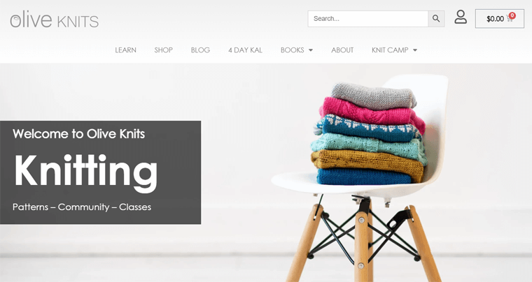 Sito Web di appartenenza di Olive Knits