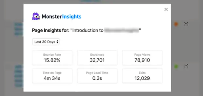 รายงานข้อมูลเชิงลึกของหน้า MonsterInsights