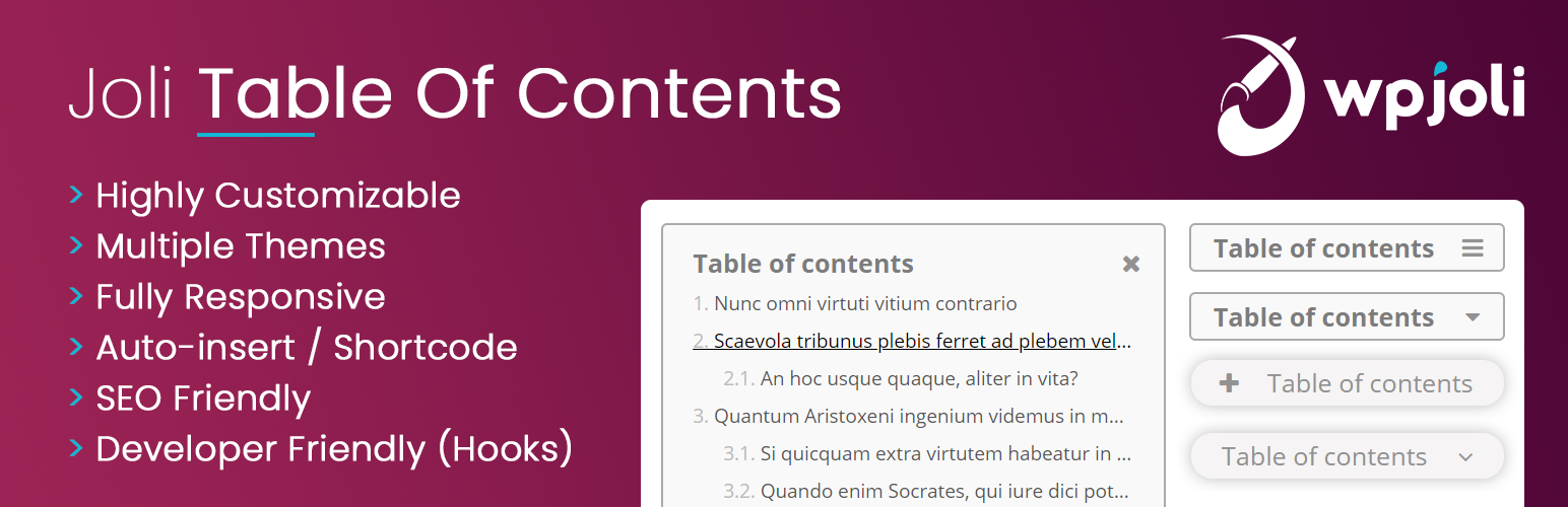 Plug-in de índice do Wordpress: índice Joli