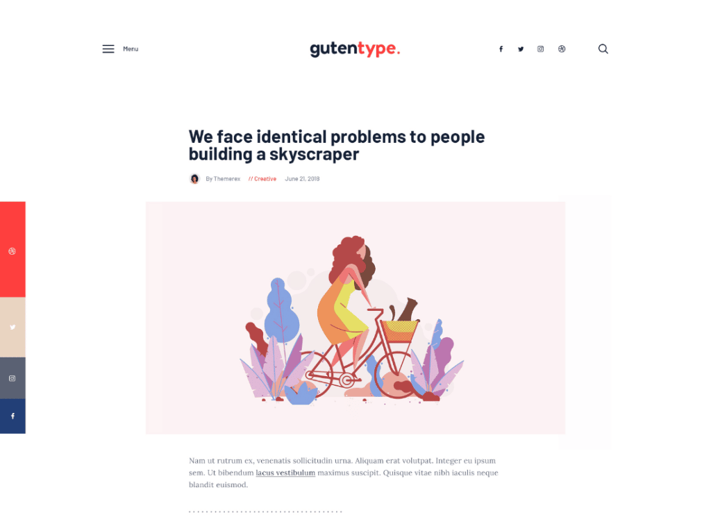 グーテンタイプ | 100% Gutenberg WordPress テーマ for Modern Blog + Elementor