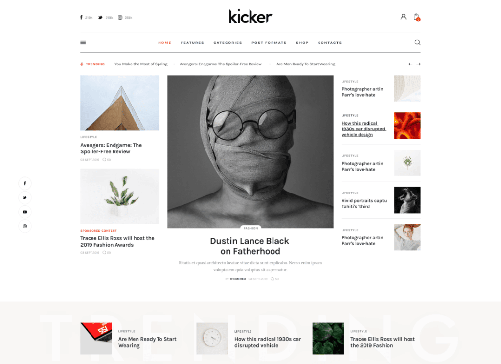 Kicker - ธีม WordPress ของนิตยสารบล็อกอเนกประสงค์