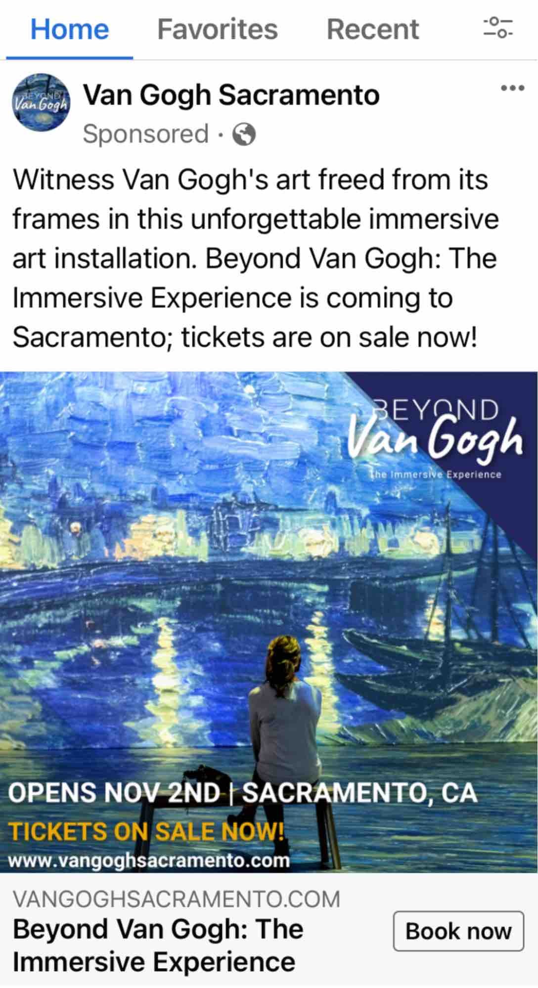 最高の B2B リード ジェネレーションの例、Van Gogh Sacramento