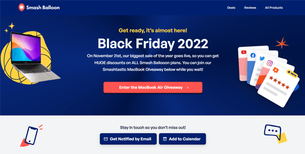 Smash Balloon WordPress のブラック フライデーとサイバー マンデーのお得な情報