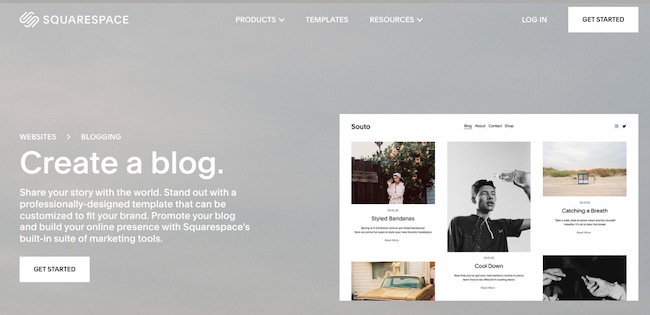 Platform blogging terbaik: Squarespace