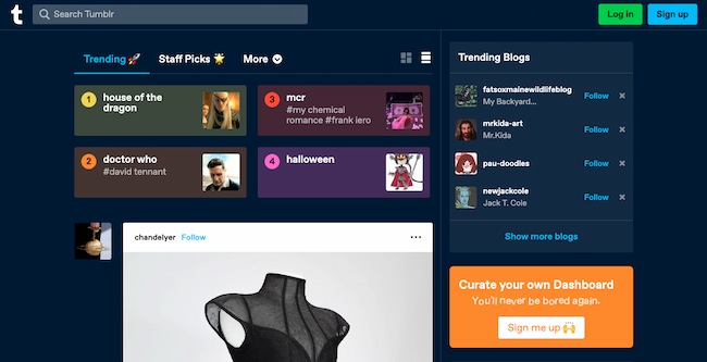 Platform blogging terbaik: Tumblr