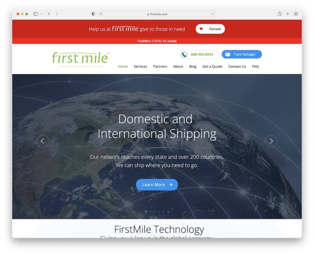 exemplo de site bluehost firstmile