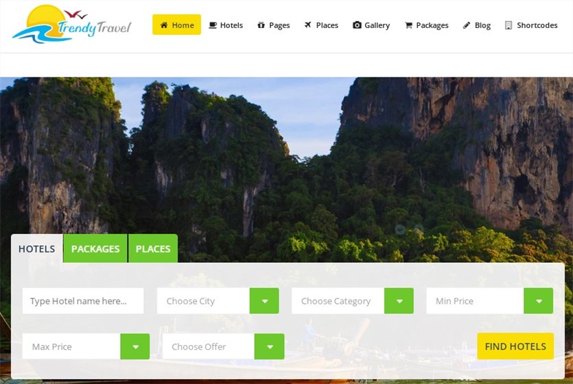 Tema Trendy Travel untuk agensi wordpress