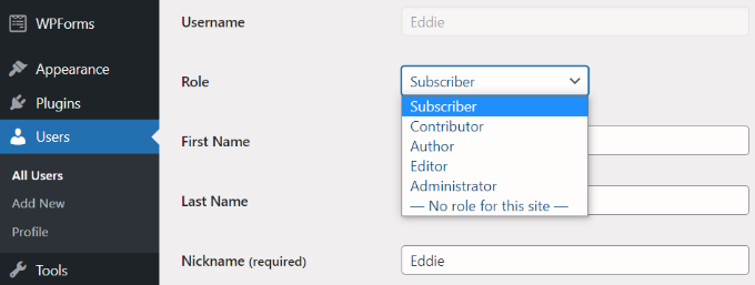 Editar roles de usuario en WordPress