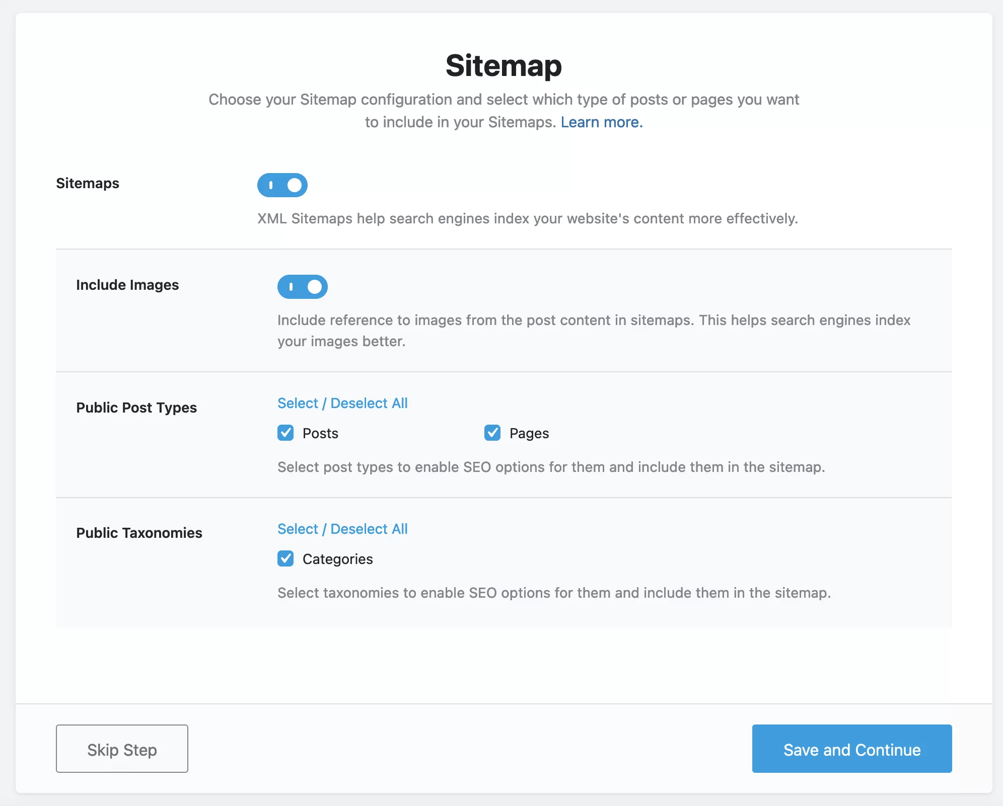 L'opzione Rank Math Sitemap.