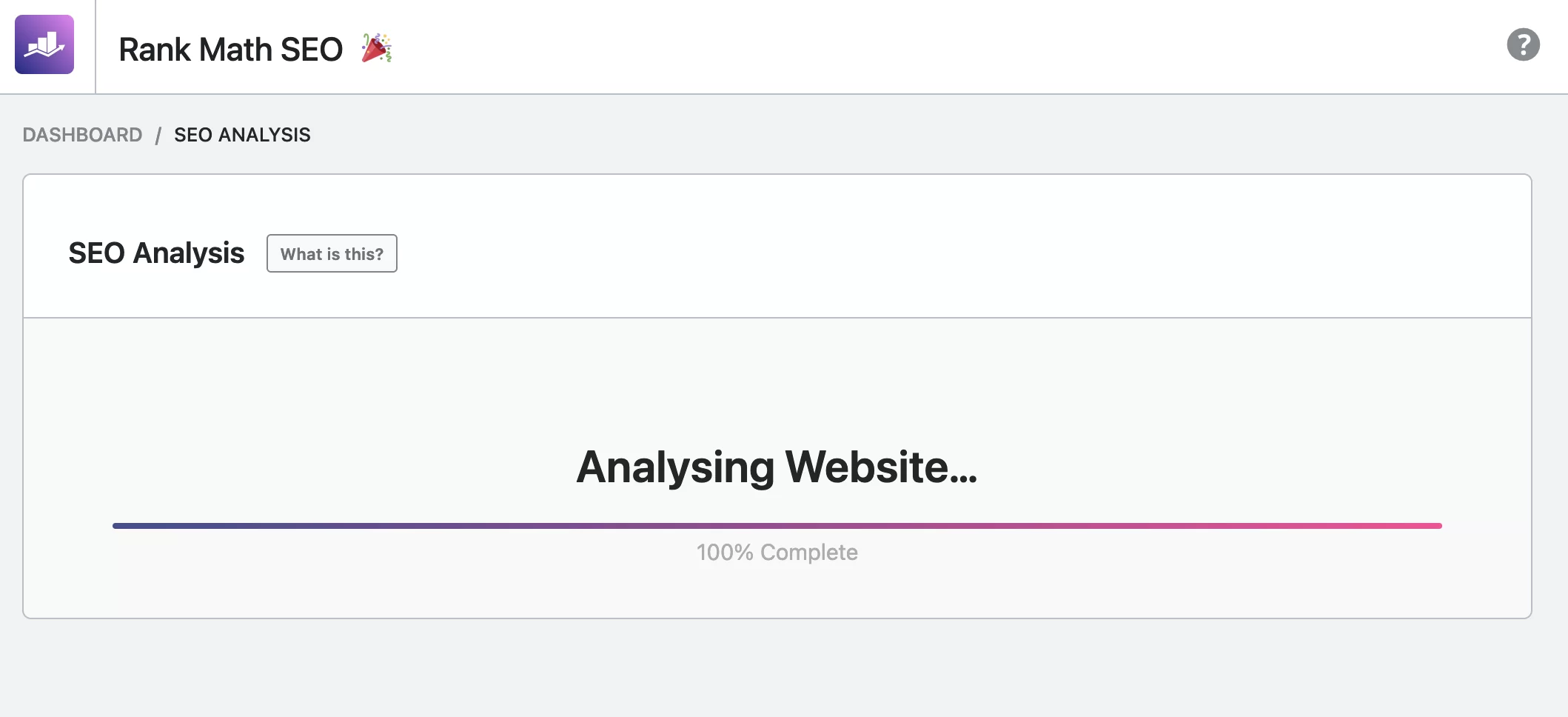 Analisis SEO Rank Math.