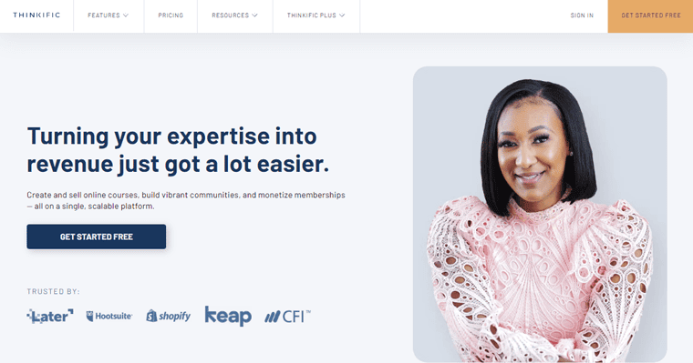 Platformă Thinkific Membership Website Builder