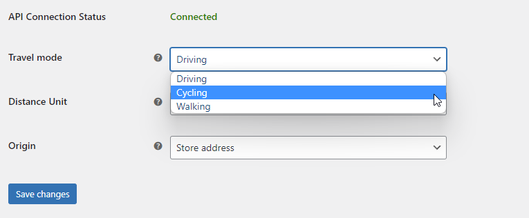 Tryb podróży w stawkach wysyłki na podstawie odległości dla wtyczki WooCommerce