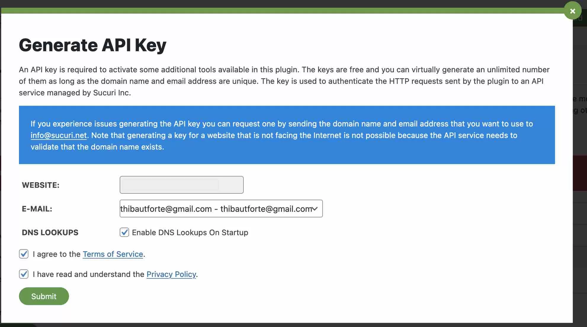 您可以選擇與 API 密鑰關聯的管理員帳戶。