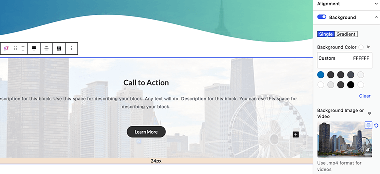 Call to Action ブロックの追加と編集