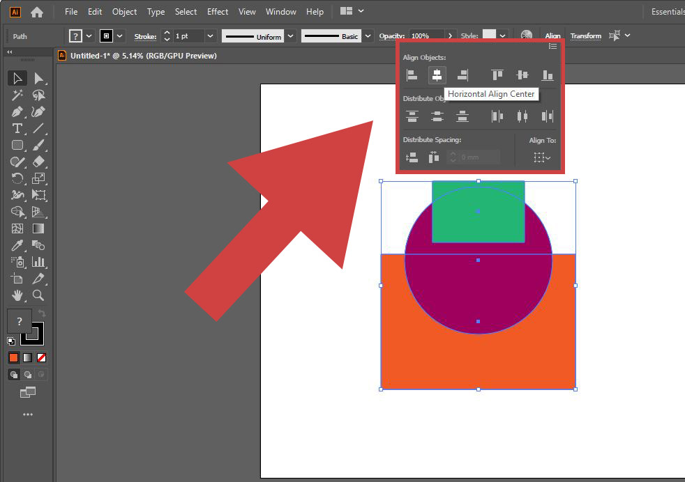 คุณรวมข้อความและวัตถุใน Illustrator ได้อย่างไร