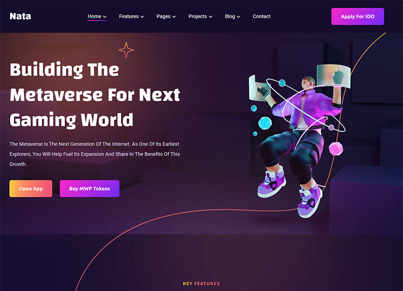 Nata - Tema WordPress Launchpad Proiect Metaverse