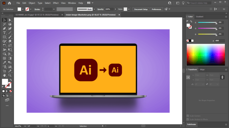 ฉันจะปรับขนาดเทมเพลตใน Illustrator ได้อย่างไร