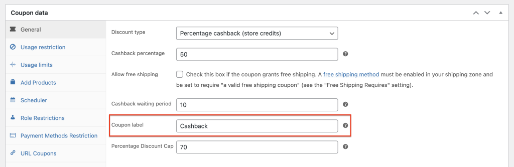 Step 5: Add a coupon label 