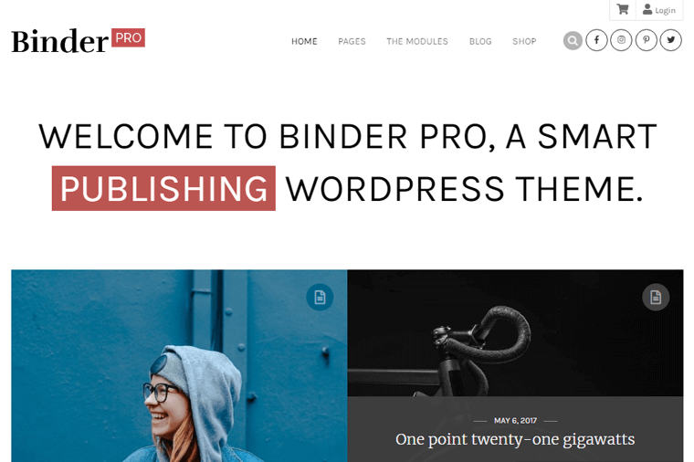 Binder PRO 發布 WordPress 主題