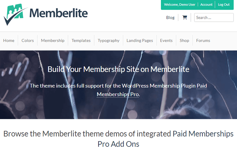 WordPress-Vorlage für die Memberlite-Mitgliedschaftswebsite