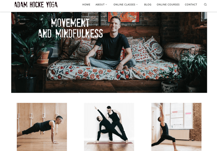 Adam Hocke Yoga - Cele mai bune exemple de site-uri Yoga