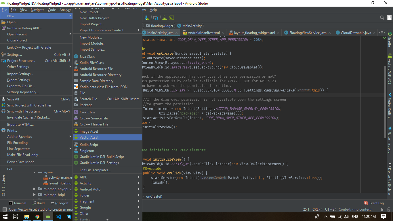 ไม่รองรับอิมเมจ Svg ของ Android Studio