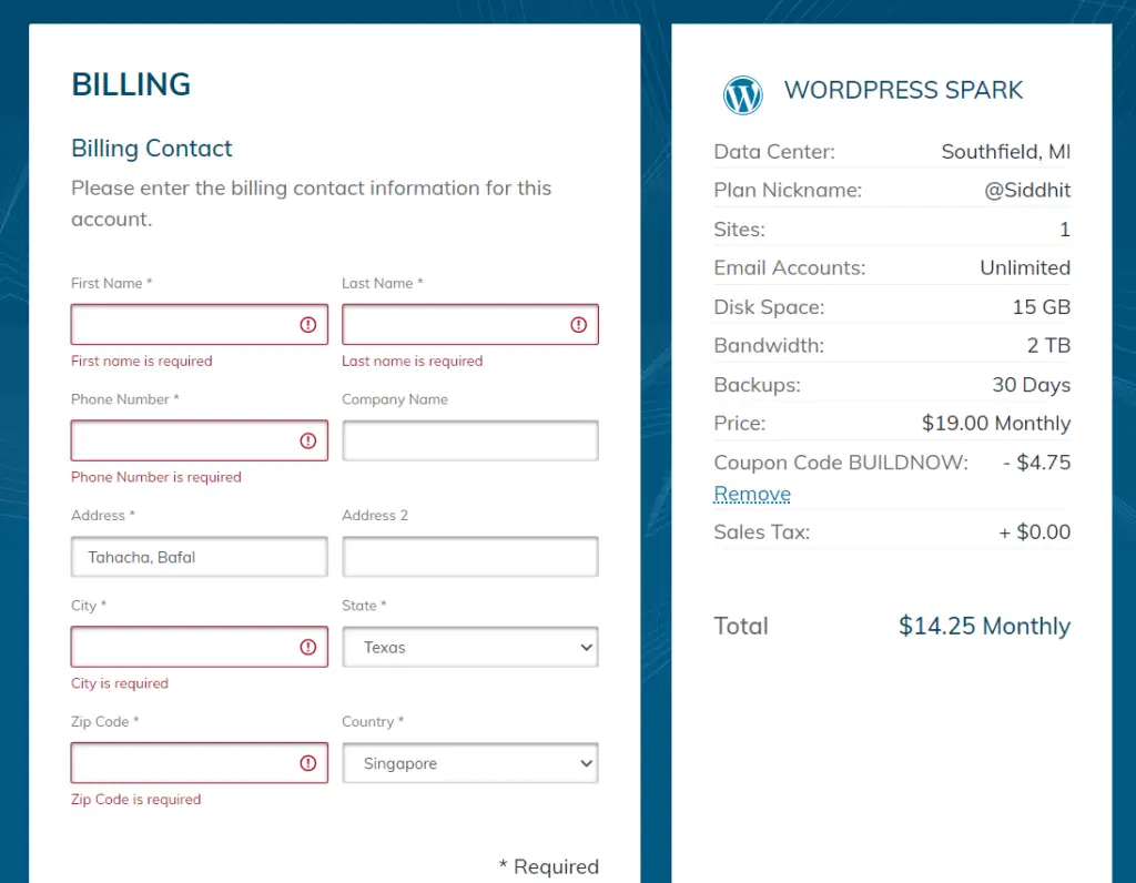 liquid web Enter Your Billing Address