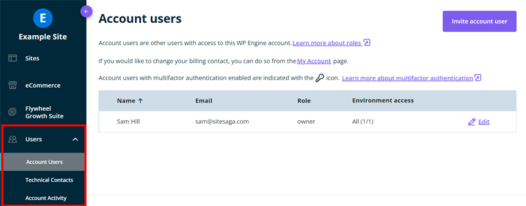 用户菜单 - WP Engine Review