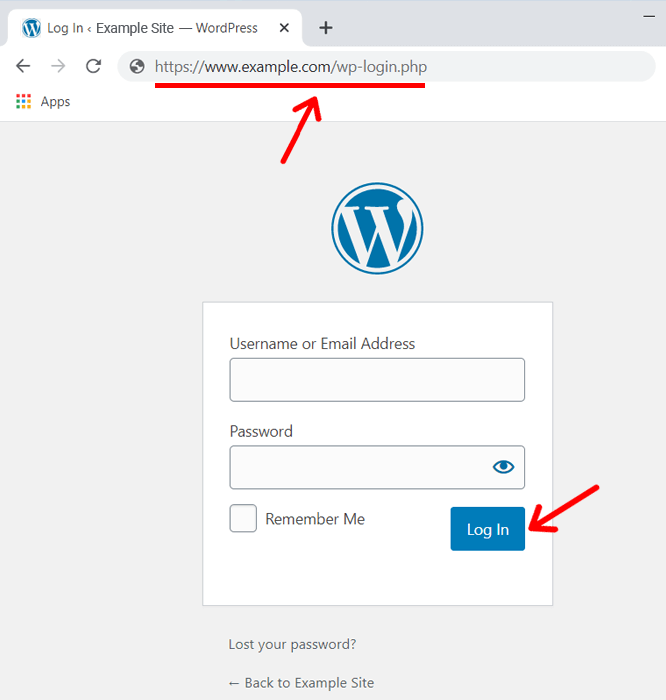 หน้าเข้าสู่ระบบ WordPress