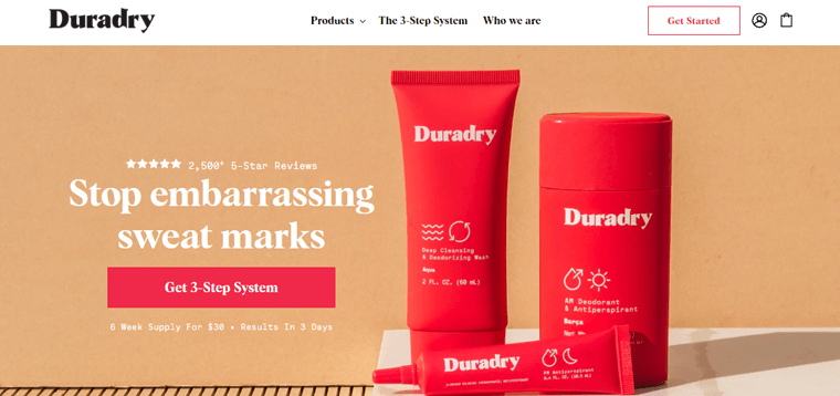 Exemple de site Web Duradry Storybrand