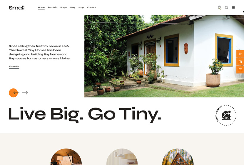 Small - Tiny House Living Lifestyle WordPress 主題