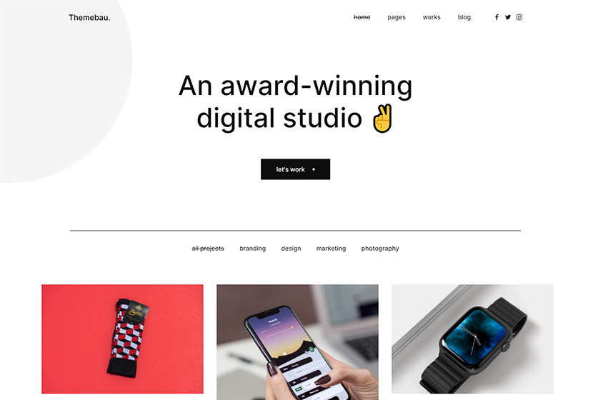 Themebau – ผลงานขั้นต่ำ & ธีม Agency WP