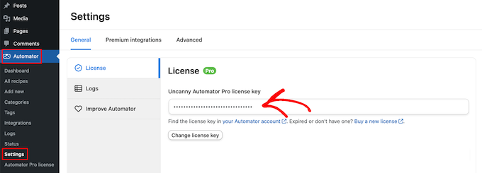 Dodanie licencji Uncanny Automator do Twojej witryny WordPress