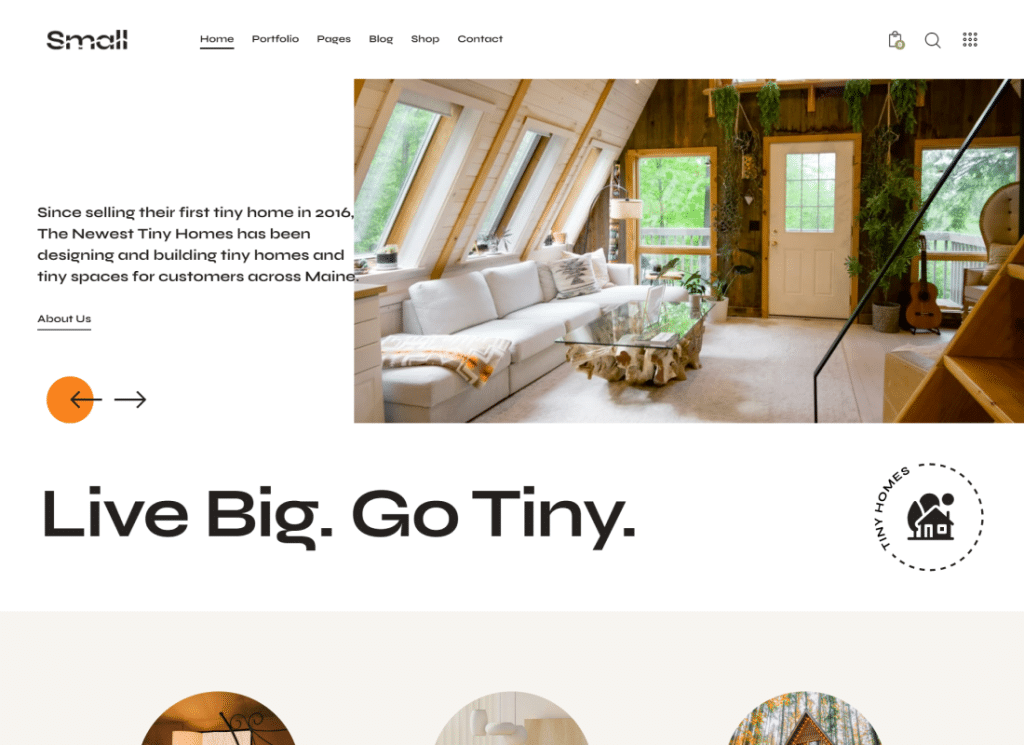 Mały | Motyw WordPress Tiny House Living Lifestyle