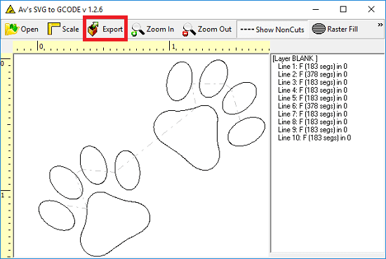 Você pode converter SVG para código G?